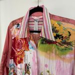 Alain Weiz Maximalist Top Colorful Art To Wear Hippie Button Down Euro Size 20 Pink Photo 1