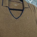 Tommy Hilfiger  Brown V-Neck Polo Shirt Photo 2