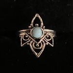 Women’s Stainless Steel Silver Faux Turquoise Ring Size 8 Blue Photo 0