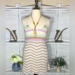 Streetwear Society  Striped Knit Halter Mini Dress Y2K XL Photo 1