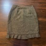 Michele brown tweed ruffle hem pencil skirt size 4 Photo 1