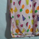 Moon Dance Pink Fruit Print Button Smock Vest Sleeveless Novelty Top Size M Size M Photo 5