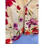 Chicos Design Floral Denim Jacket Size 1 (US M) Yellow Purple Red Embellished Size M Photo 2