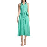 Lilly Pulitzer  Chrisella Midi Shirtdress Beach Paradise Eyelet Womens Size 10 Photo 2