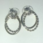 Silver Tone Rope Dangling Boho Pierced Earrings Photo 2