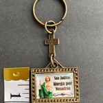 Double Sided Keychain Virgen de Guadalupe and San Juditas Gold Photo 3