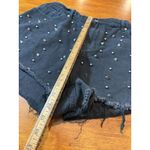 SHEIN Curve Black Studded Denim Shorts Raw Hem‎ Distressed Cutoff Size 1XL Photo 4