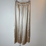 House of Harlow 1960 Satin Wide Leg Pants Elastic Waist Beige Medium Tan Photo 3
