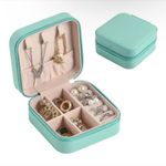 1pc Mini Jewelry Box, Portable Jewelry Storage Box, PU Leather‎ Small Organizer Photo 3
