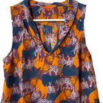 Modcloth ‎ Lions and Tigers sleeveless blouse XS Photo 2
