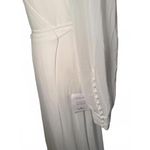 Lulus New  Long Sleeve White Wrap Maxi Dress with Button Sleeve Details, Large Photo 1