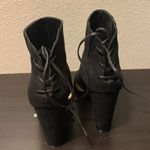 JustFab Black Peep Toe Booties Photo 1