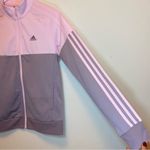 Adidas | Essentials Colorblock Tricot Full Zip Track Jacket Purple/Pink Sz Small Photo 7