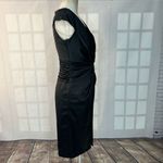 Tadashi Collection Black satin cap sleeve cocktail Dress Size 6 Photo 5