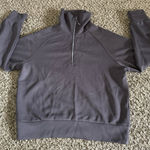 Trendy‎ Queen Women's Gray Oversized Sweatshirts Half Zip Pullover Size Small Photo 0