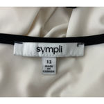 Sympli Tunic Top Womens 12 White Black Trim Minimalist Modern Casual Chic Black Photo 5