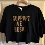 Bella Canvas  Support Live Music Women’s Cropped Printed Graphic T-Shirt Size Med Photo 9