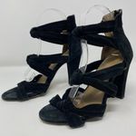 Raye  Revolve Nat Black Suede Knotted Heels Strappy‎ Knot EU 39.5 Fits US 8.5 Photo 12