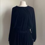 Universal Threads Universal Thread Velvet Dress Womens Sz Medium Black Long Sleeve Photo 2