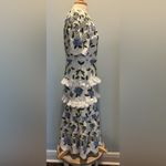 Just Me  Embroidered Lace white/Blue Floral Midi Dress size Medium Photo 5