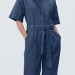 Everlane The Fatigue Short-Sleeve Jumpsuit Boiler Suit Slate Blue Size 0 | XS Photo 2