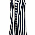 Ny&co Nwt NY& | XS | Sleeveless Dress Navy Striped Midi Collared Women's White $74 Photo 1