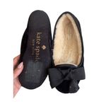 Kate Spade  Sherpa Lined Black Bow Slippers Size US 5 Photo 5