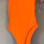 I Saw It First Neon Orange One Shoulder Bodysuit  Photo 0