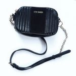 Steve Madden Black Quilted Crossbody Bag Purse Chain Strap Faux Leather Mini Photo 0