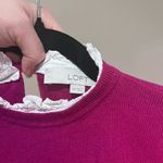 Loft Mixed Media Ruffle Trim Pink Sweater Photo 5
