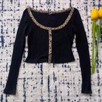 SheIn Black long sleeve Cheetah print top Photo 0