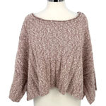 Free People  Good Day Cropped Sweater  Mauve Boucle Knit Size Small Photo 0