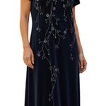 AGB Vintage 90s Velour Sparkle Floral Maxi Semi Photo 0