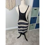 ZARA  Blue Black Loose Knit Crochet 100% Cotton Beachy Coastal Tank Top Small Photo 1