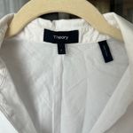 Theory  poplin dress split neck white Collared Flare Poplin shirt sleeveless Photo 3