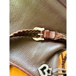 Brighton VINTAGE BROWN LEATHER CROC EMBOSSED CROSSBODY BUCKET BAG Photo 3