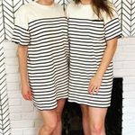 Tuckernuck  The Navy Knit Stripes Frenchie Dress Medium Sweater‎ Dress Fall Cozy Photo 1