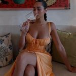 House Of CB Carmen Orange Midi Dress M Photo 1