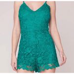 Jack by BB Dakota  Anthropologie Lace Romper Sleeveless Green‎ V-Neck Size 4 Photo 2