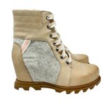 Sorel  Joan of Arctic Wedge III Lexie Lace Up Boot Natural Tan Gray Pink US 7.5 Photo 3