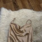 Hello Molly  Feel Like Laughing Satin Midi Dress Beige Photo 2