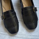 Clarks  Women’s “Tealie” Dark Navy/Black Leather Heeled Loafers Photo 1