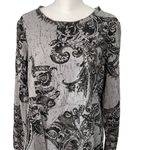 Habitat  Clothes To Live In Asymmetrical Blouse Paisley Print‎ Size XS Gray Black Photo 1