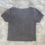 Olivia Rae  Gray V Neck Short Sleeve Crop Top Photo 1