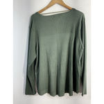 Cable & Gauge Womans  Woman 2X Green Pullover Long Sleeve Crew Neck Sweater Photo 1