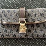 Dooney & Bourke  Vintage 1975 Logo Canvas Brown Leather Trim Wallet Photo 0