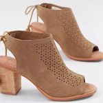 Toms Elba Perforated Leather Heeled Sandals Size 8 Photo 15