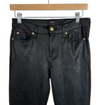 7 For All Mankind Crackled Stretch Faux Leather Seamed Pants Black 27 Photo 3