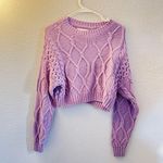 Aeropostale Small Purple Cropped Cable Knit Sweater Photo 1