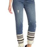 BLANK NYC Embellished Straight Leg Denim Blue Jeans Photo 0